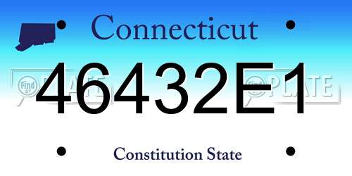 46432E1 Connecticut License Plate