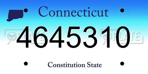 4645310 Connecticut License Plate