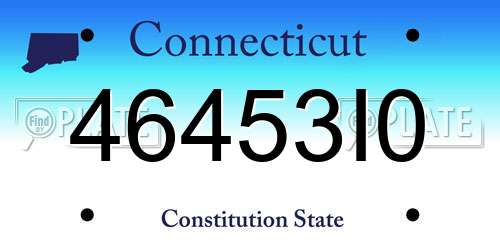 46453I0 Connecticut License Plate