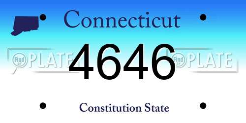 4646 Connecticut License Plate