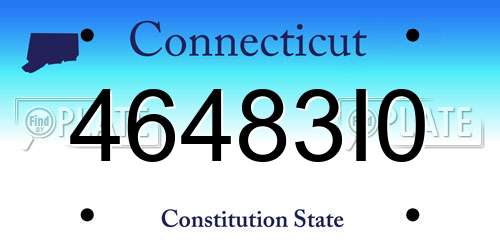 46483I0 Connecticut License Plate