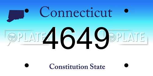 4649 Connecticut License Plate