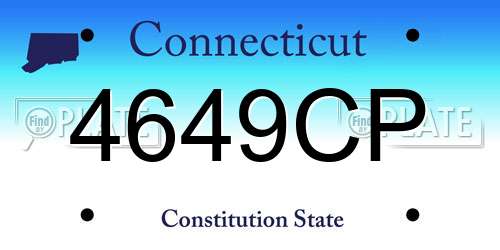 4649CP Connecticut License Plate