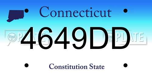 4649DD Connecticut License Plate