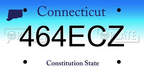 464ECZ Connecticut License Plate