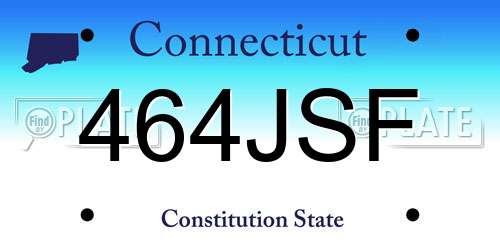 464JSF Connecticut License Plate
