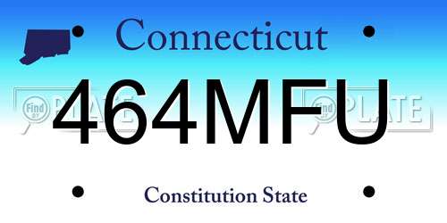 464MFU Connecticut License Plate