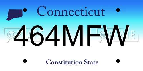 464MFW Connecticut License Plate