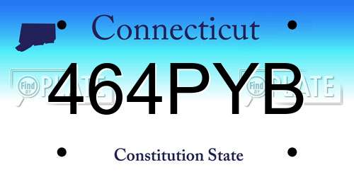 464PYB Connecticut License Plate