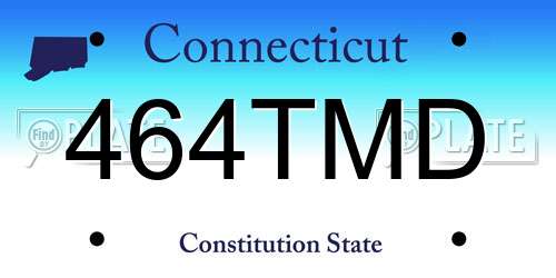 464TMD Connecticut License Plate
