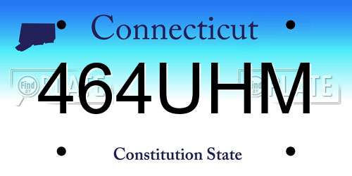464UHM Connecticut License Plate