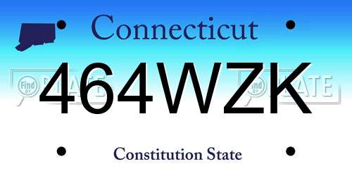 464WZK Connecticut License Plate