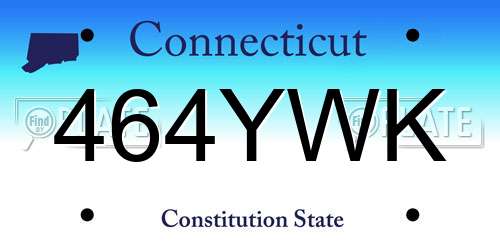 464YWK Connecticut License Plate