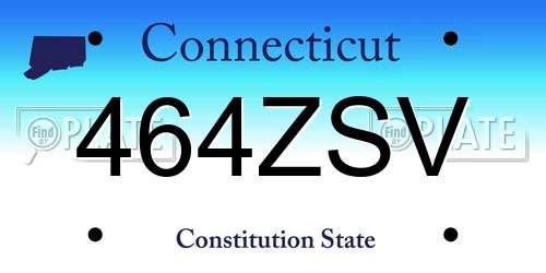 464ZSV Connecticut License Plate