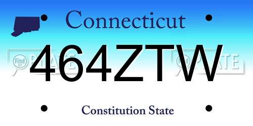 464ZTW Connecticut License Plate