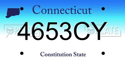 4653CY Connecticut License Plate
