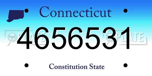 4656531 Connecticut License Plate