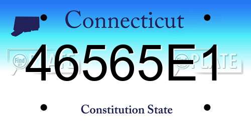 46565E1 Connecticut License Plate