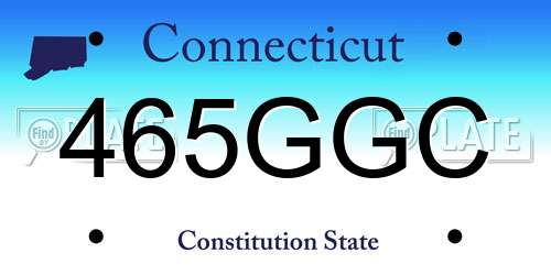 465GGC Connecticut License Plate