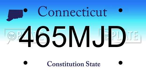 465MJD Connecticut License Plate