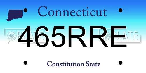 465RRE Connecticut License Plate