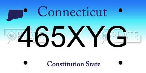 465XYG Connecticut License Plate