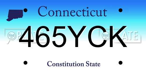 465YCK Connecticut License Plate