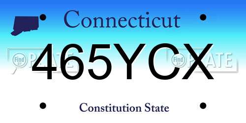 465YCX Connecticut License Plate