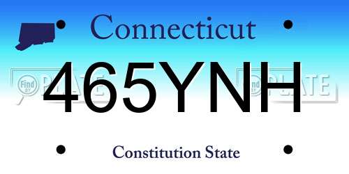 465YNH Connecticut License Plate
