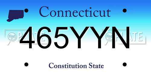 465YYN Connecticut License Plate