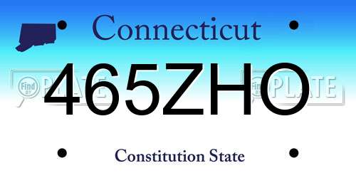 465ZHO Connecticut License Plate
