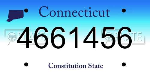 4661456 Connecticut License Plate