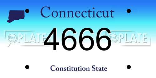 4666 Connecticut License Plate