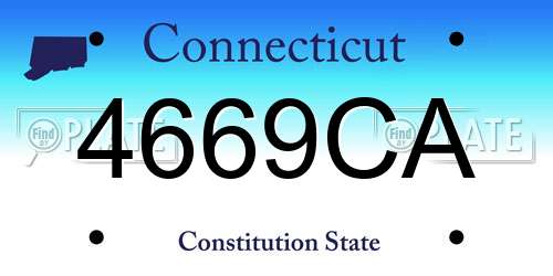 4669CA Connecticut License Plate