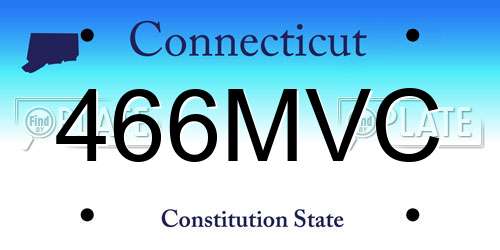 466MVC Connecticut License Plate