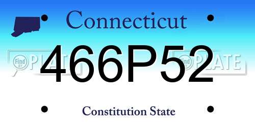 466P52 Connecticut License Plate