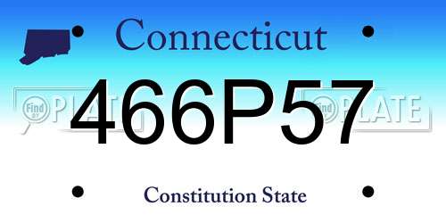 466P57 Connecticut License Plate
