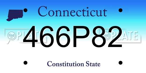 466P82 Connecticut License Plate