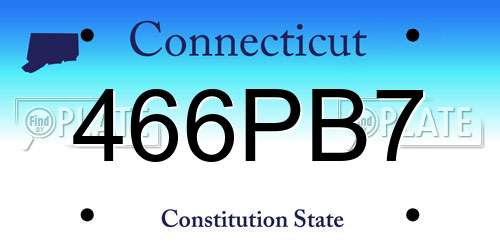 466PB7 Connecticut License Plate
