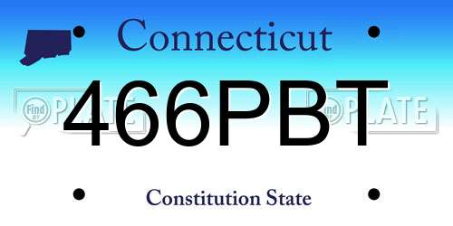 466PBT Connecticut License Plate