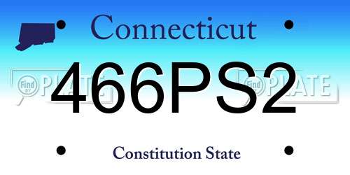 466PS2 Connecticut License Plate