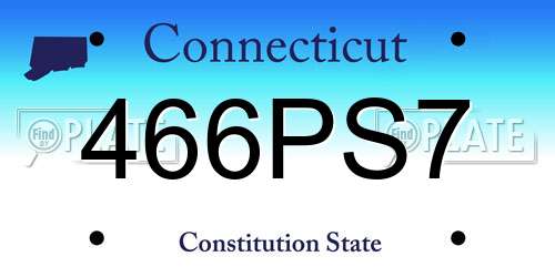 466PS7 Connecticut License Plate