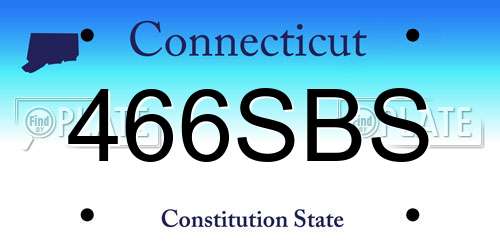 466SBS Connecticut License Plate