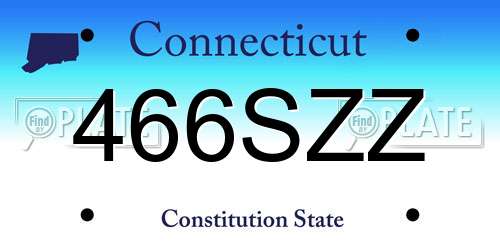 466SZZ Connecticut License Plate