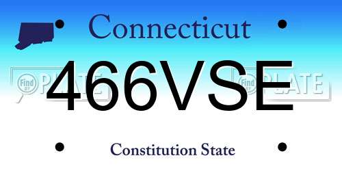 466VSE Connecticut License Plate