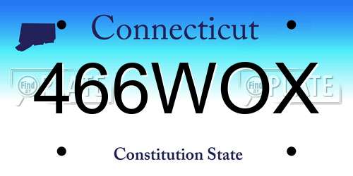 466WOX Connecticut License Plate