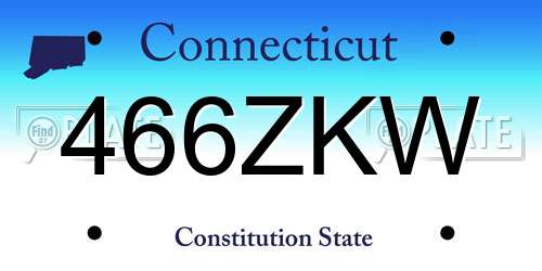 466ZKW Connecticut License Plate