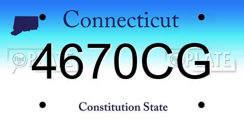 4670CG Connecticut License Plate