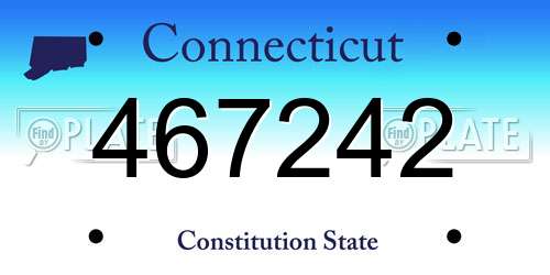 467242 Connecticut License Plate