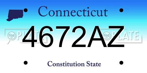 4672AZ Connecticut License Plate